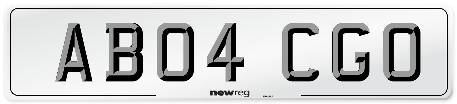 AB04 CGO Number Plate from New Reg